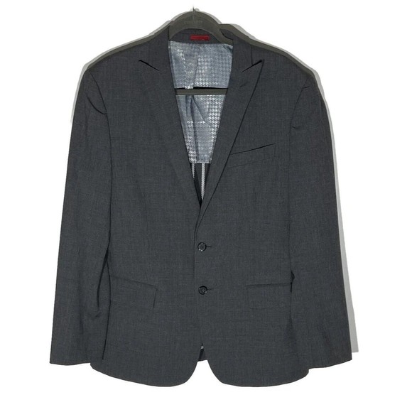 John Varvatos Wool Blazer Mens Size 40R Gray Sports Suit Jacket Notch Career - Picture 2 of 16